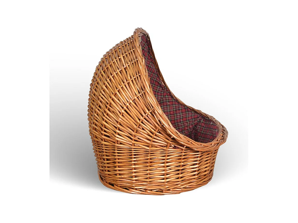 Cuccia lettiera in vimini con cuscino cesta lettino per animali 54x40x44 medium