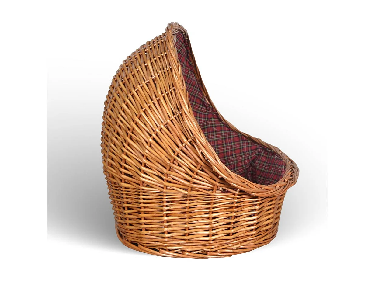 Panier pour animaux en osier avec coussin, 54x40x44 cm, taille moyenne