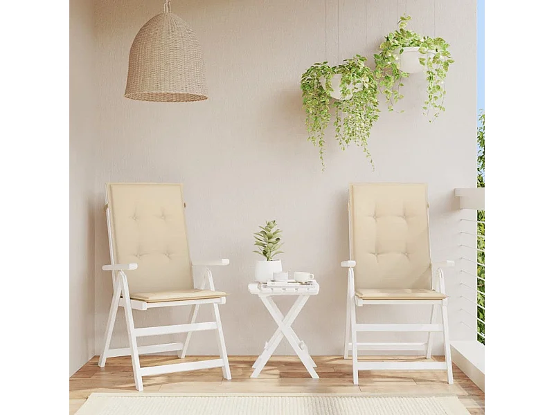 Pack de 2 cojines para silla con respaldo alto beige 70x50x50 cm