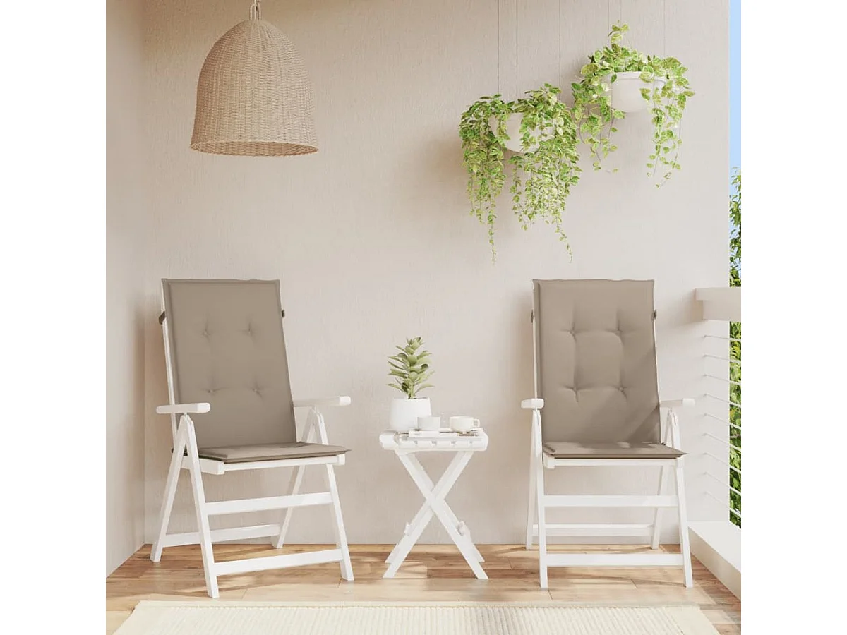 Pack de 2 cojines para silla con respaldo alto taupé 70x50x50 cm