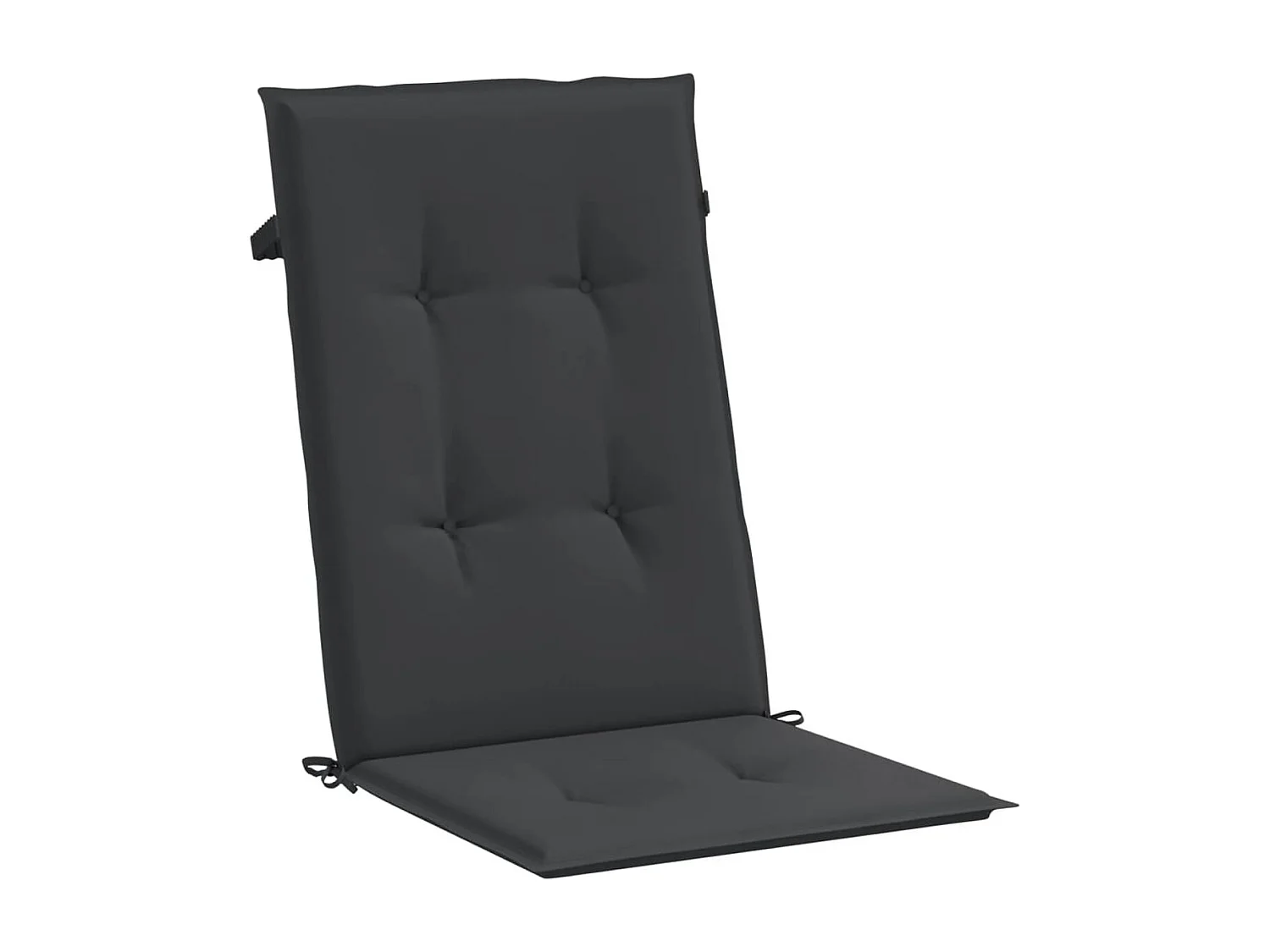 Pack de 2 cojines para silla con respaldo alto negro 70x50x50 cm