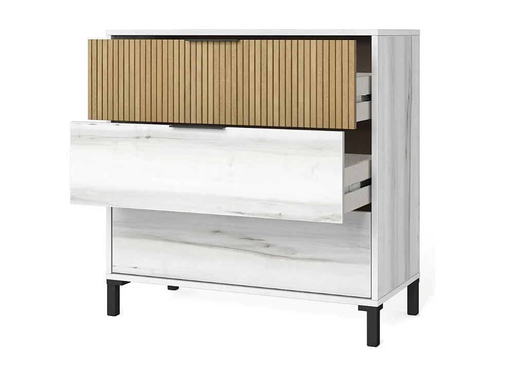 Cómoda Arles 3 cajones albo/rayado 81,3x80x40 cm