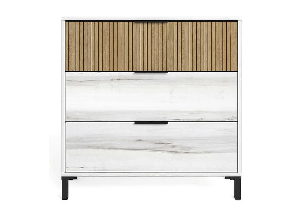 Cómoda Arles 3 cajones albo/rayado 81,3x80x40 cm