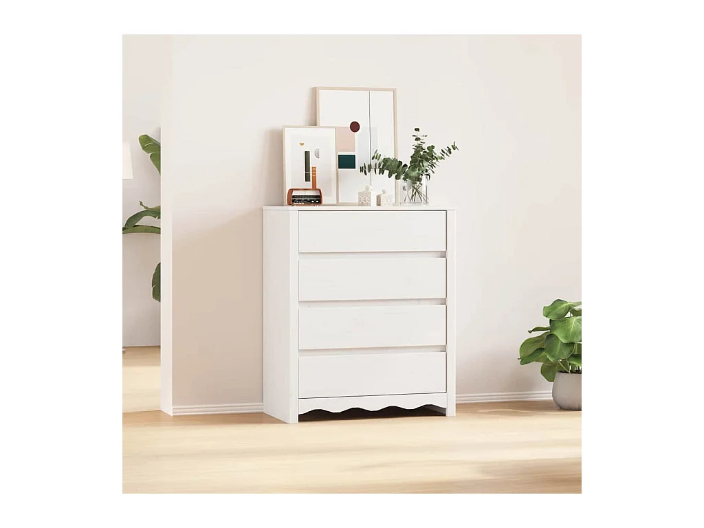 Commode Drammen Blanc 76,5 x 40 x 91 cm Bois de pin massif