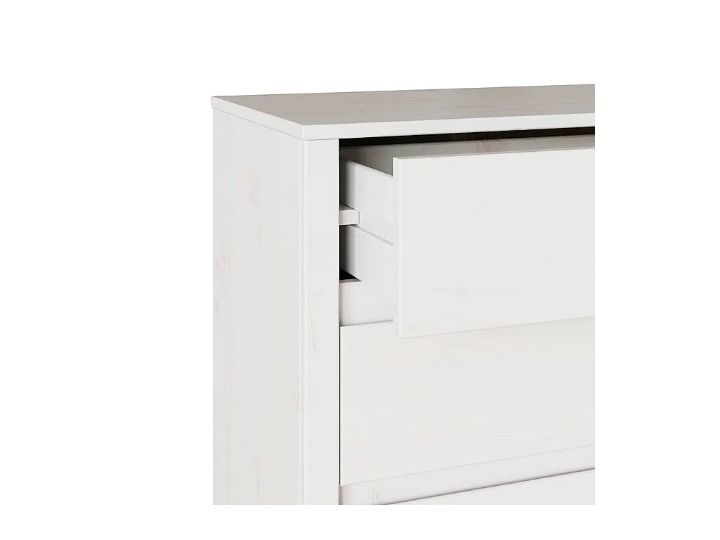 Commode Drammen Blanc 76,5 x 40 x 91 cm Bois de pin massif