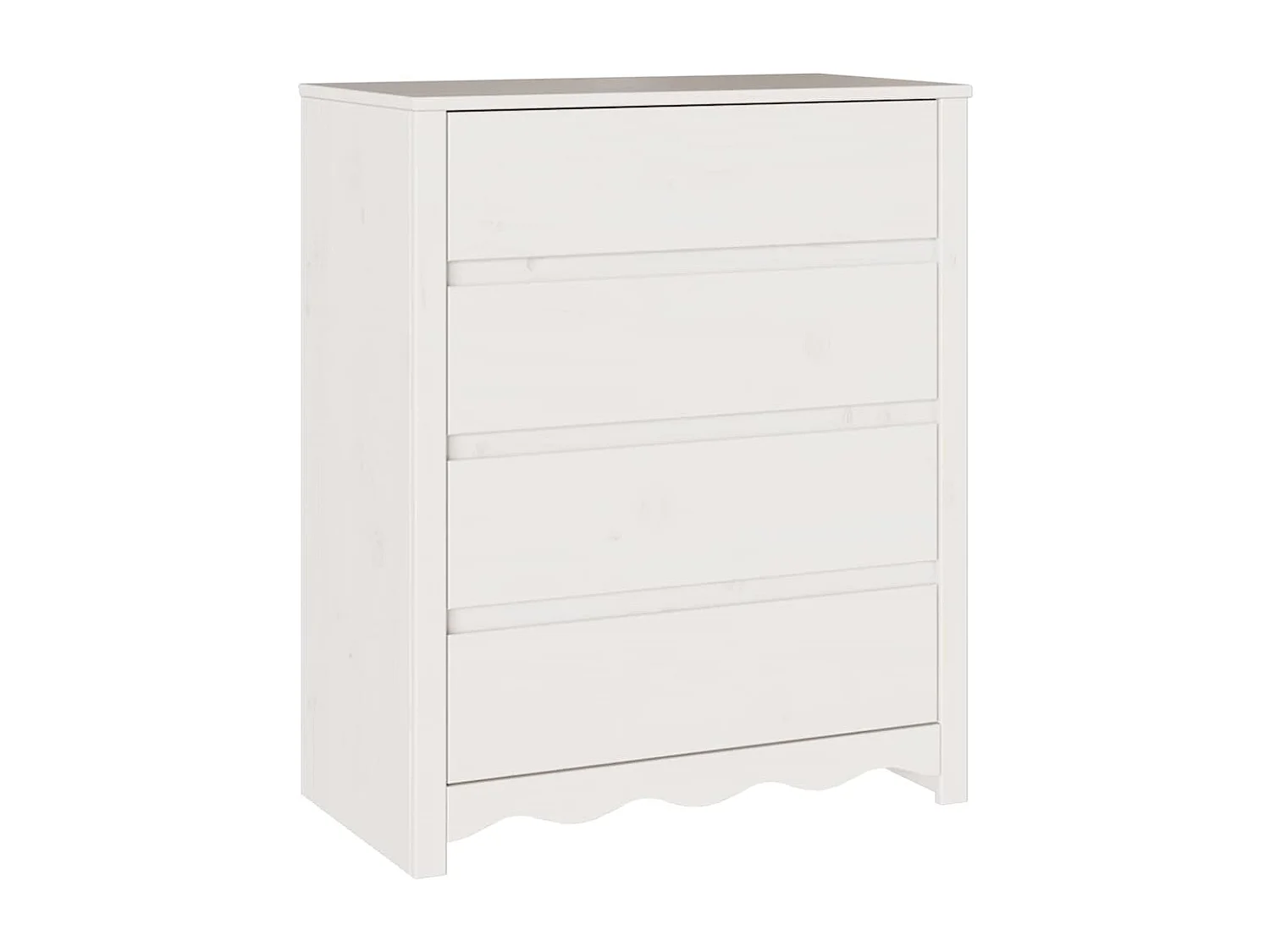 Kommode Drammen Weiß 76,5 x 40 x 91 cm Massivholz Kiefer