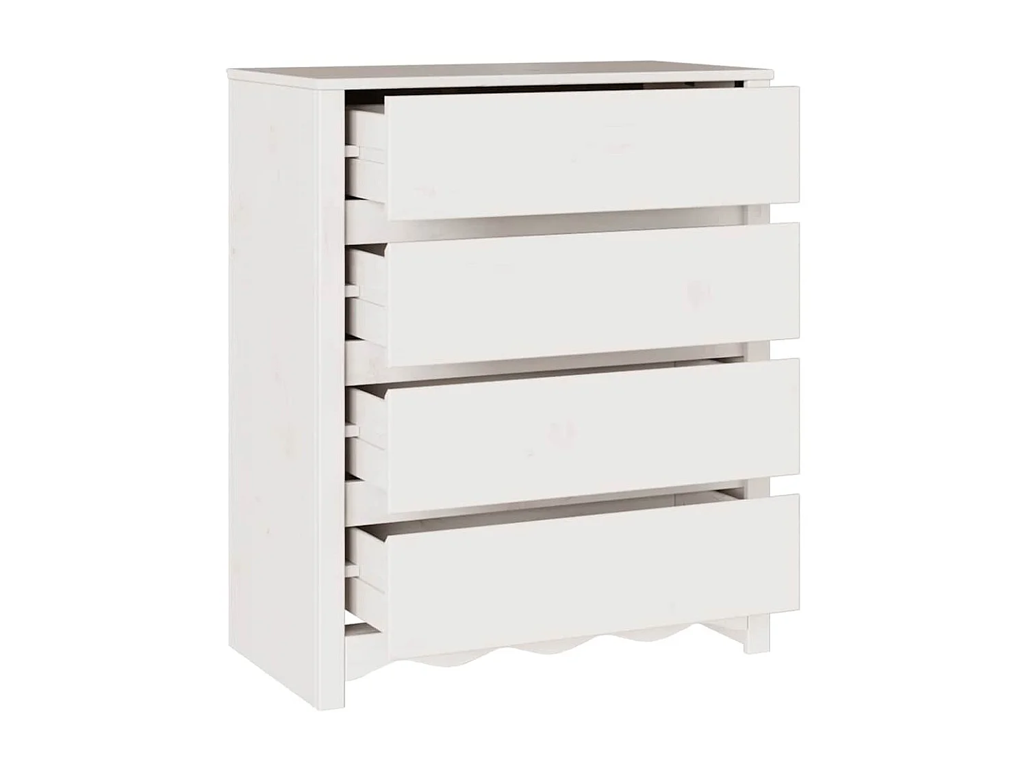 Kommode Drammen Weiß 76,5 x 40 x 91 cm Massivholz Kiefer