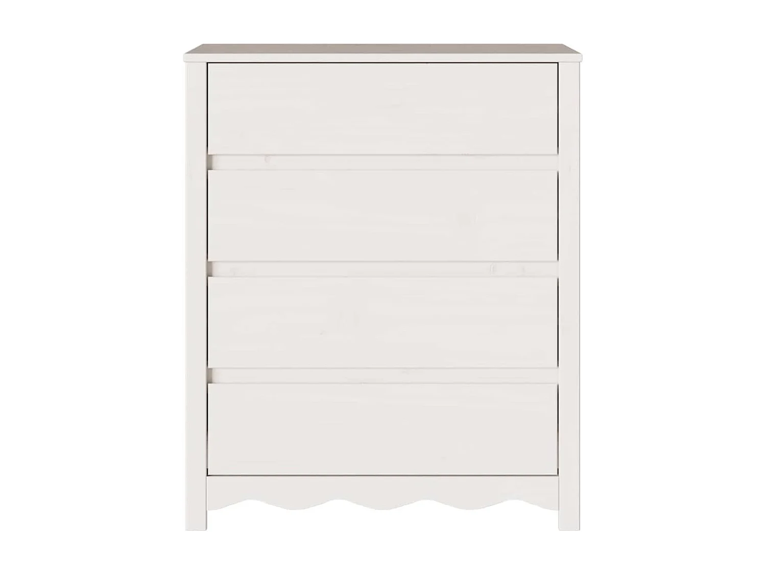 Kommode Drammen Weiß 76,5 x 40 x 91 cm Massivholz Kiefer