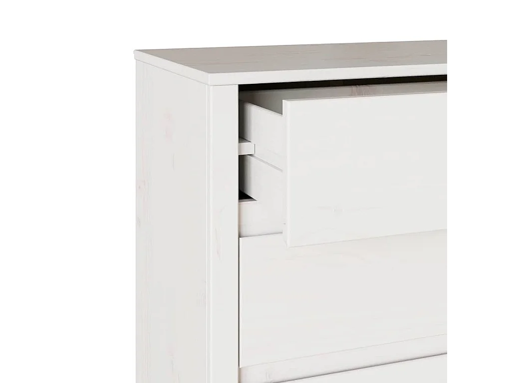 Kommode Drammen Weiß 76,5 x 40 x 91 cm Massivholz Kiefer