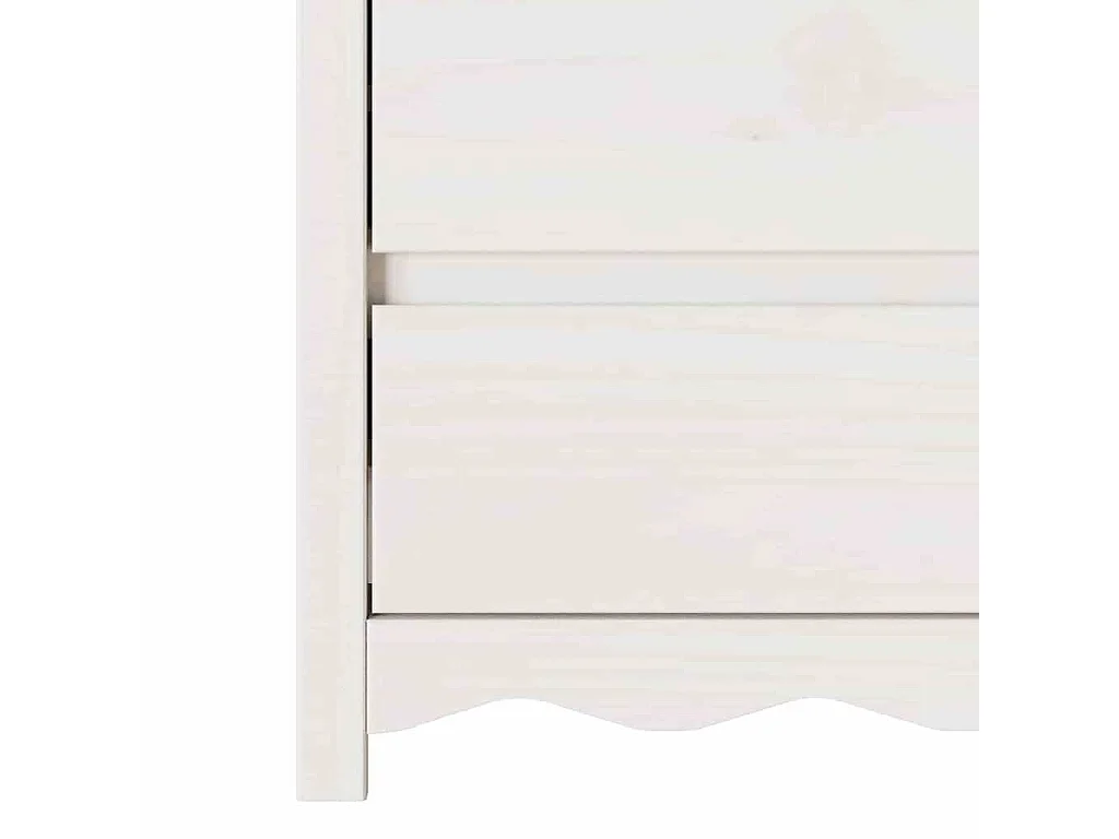 Kommode Drammen Weiß 76,5 x 40 x 91 cm Massivholz Kiefer
