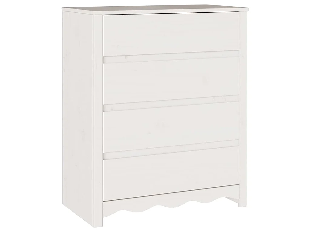 Commode Drammen Blanc 76,5 x 40 x 91 cm Bois de pin massif