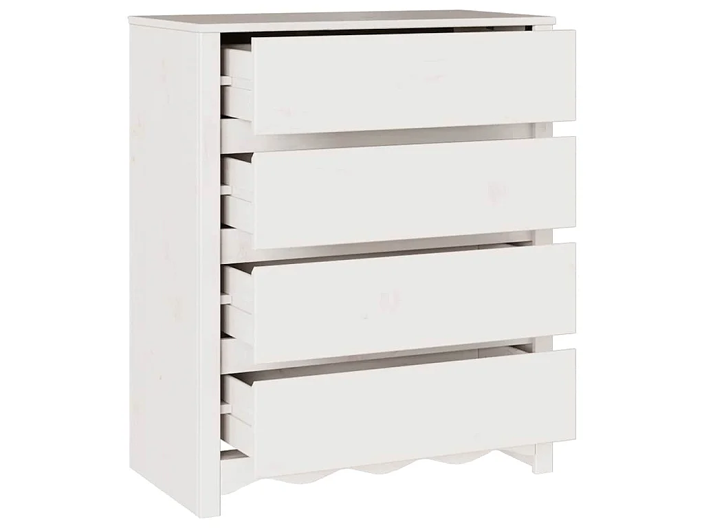 Commode Drammen Blanc 76,5 x 40 x 91 cm Bois de pin massif