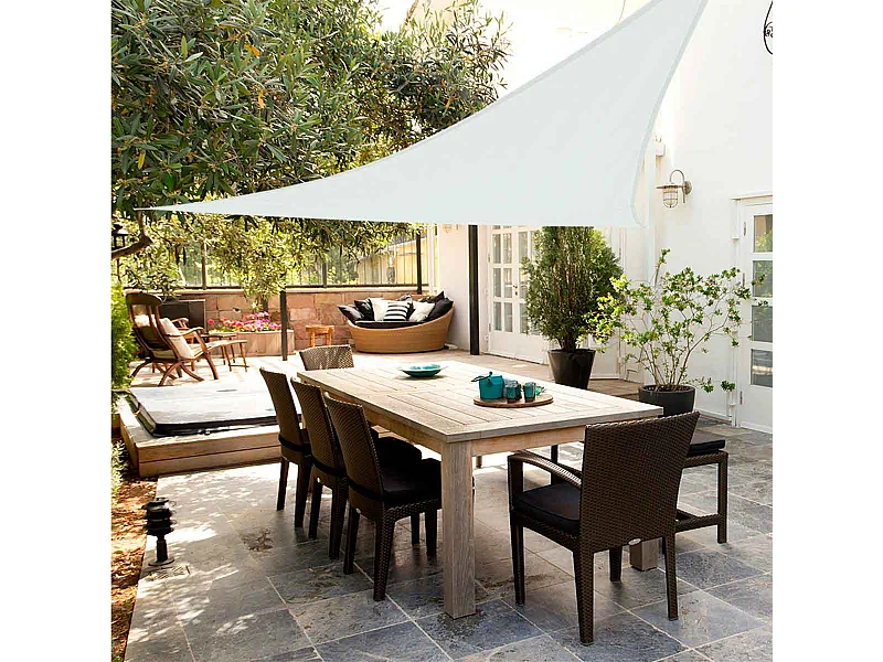 Toldo vela de sombreo Aktive Garden poliéster blanco 5x5x5m