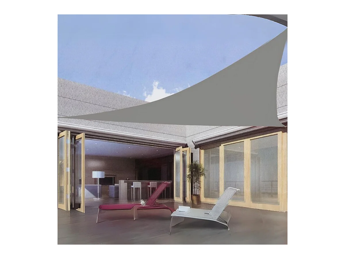 Toldo vela triangular gris 5x5x5 m