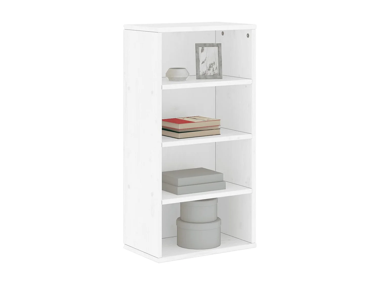 Beistellschrank ODDA Weiß 40x24x79 cm Massivholz Kiefer