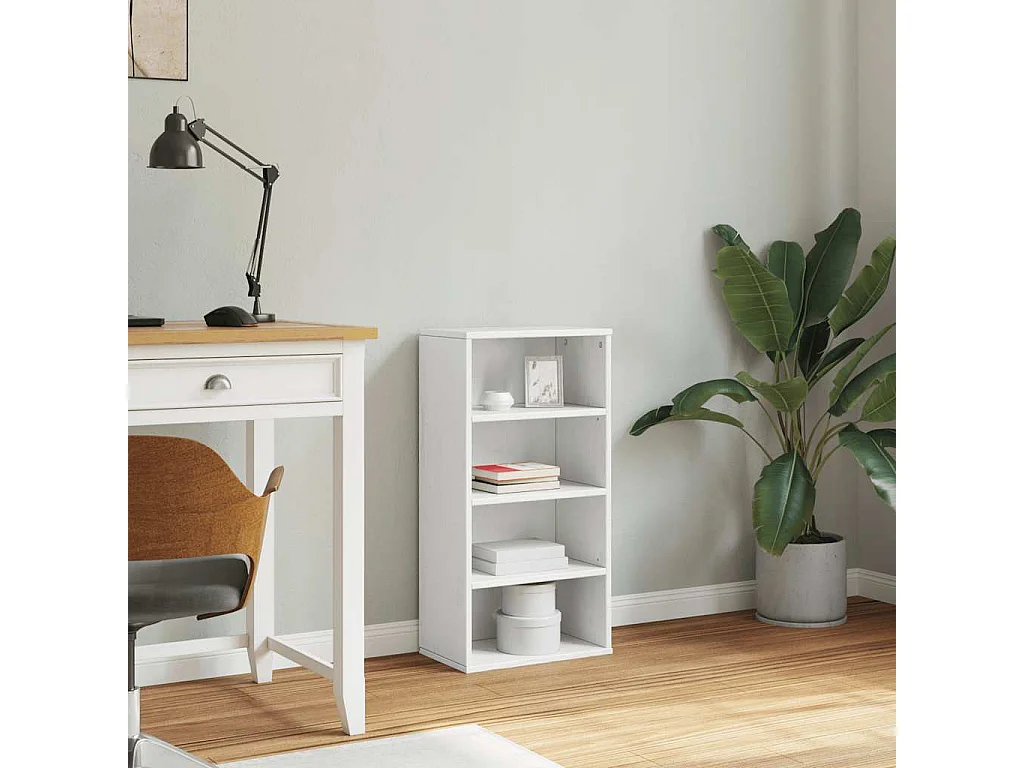 Armoire latérale ODDA blanc 40x24x79 cm bois massif pin