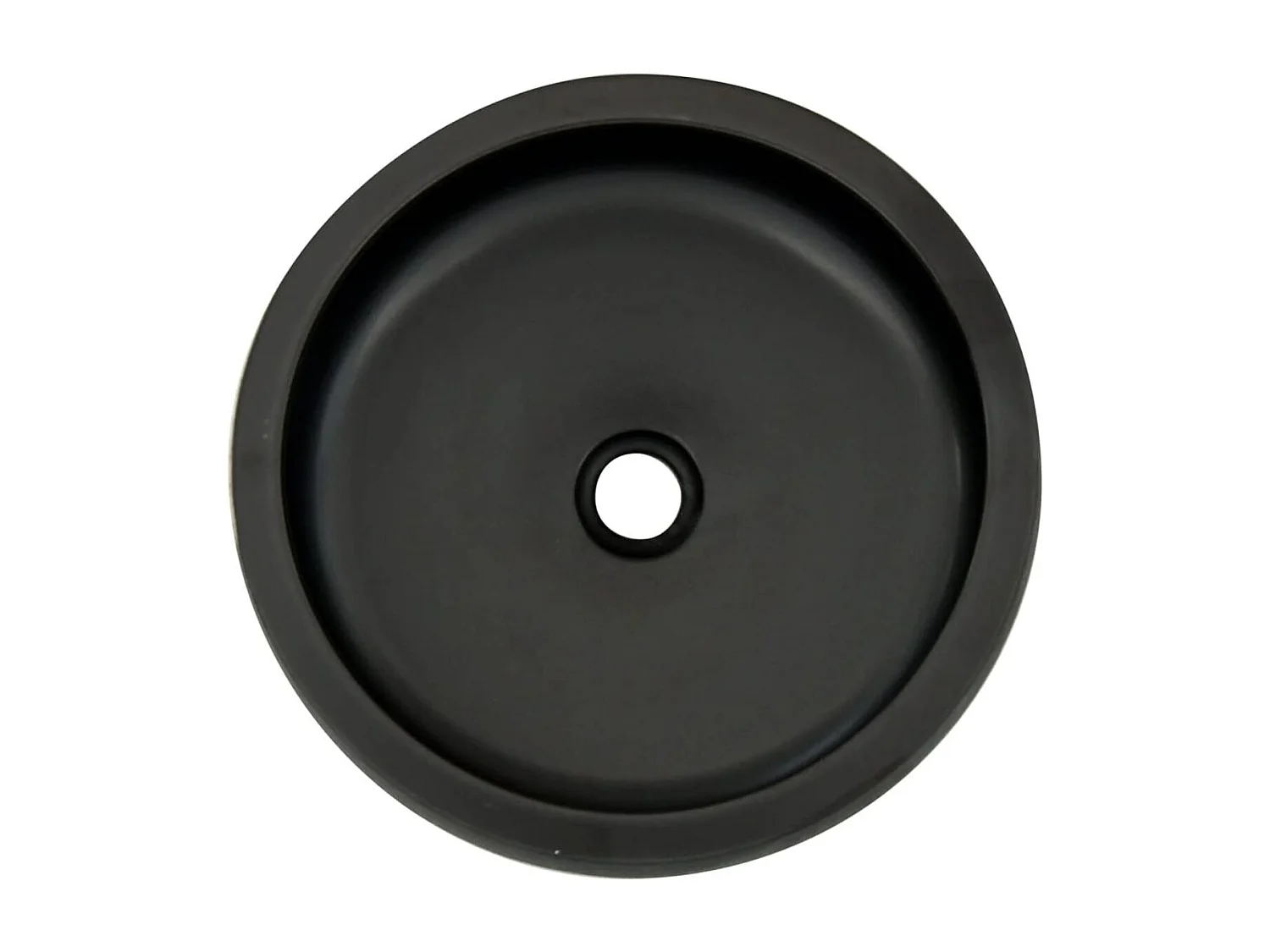 Lavatório Redondo de Cerâmica Preto e Castanho 41x14 cm para Banheiro