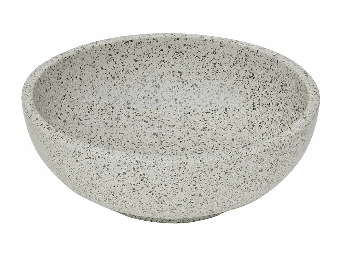 Lavatório de bancada redondo em cerâmica cinzento 41x14 cm para casa de banho