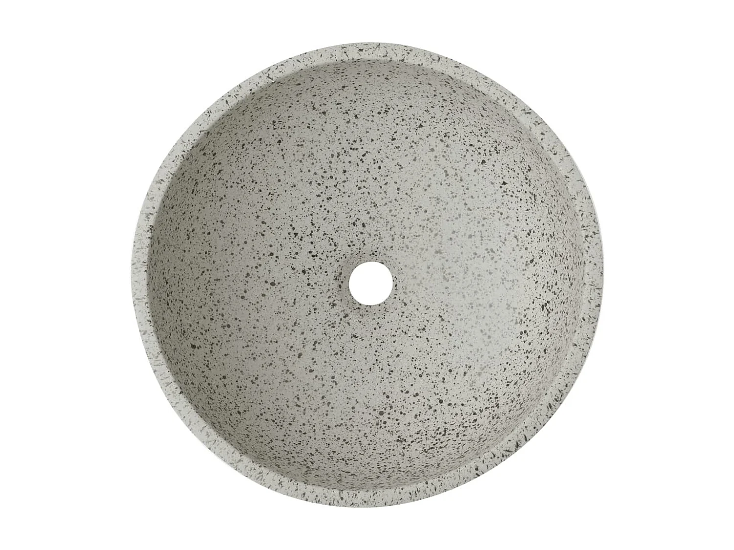 Lavatório de bancada redondo em cerâmica cinzento 41x14 cm para casa de banho