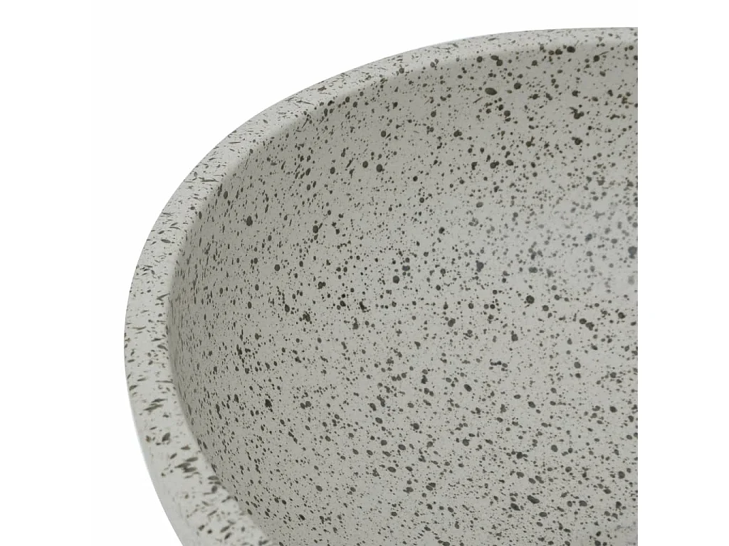 Lavatório de bancada redondo em cerâmica cinzento 41x14 cm para casa de banho