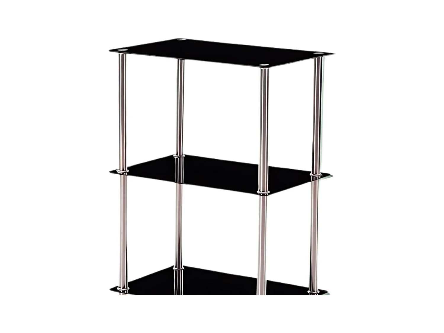 Estantería Bristol 4 estantes vidrio templado negro 122x60x40 cm