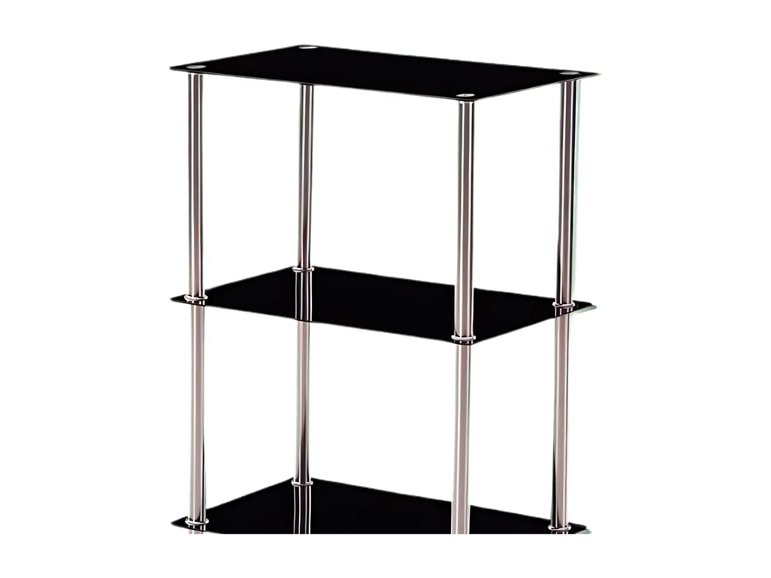 Estantería Bristol 4 estantes vidrio templado negro 122x60x40 cm