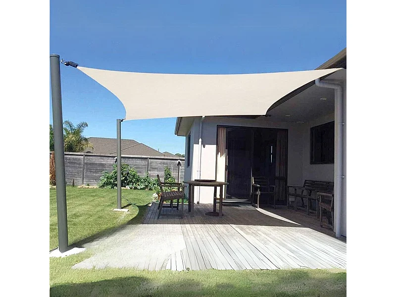 Toldo vela diseño cuadrado beige 360x360 cm