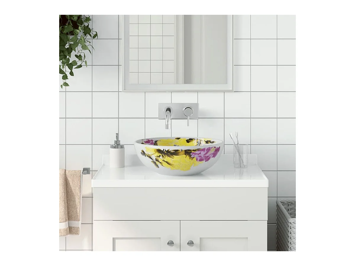 Lavabo sobre encimera Monnet cerámica multicolor Ø41x14 cm