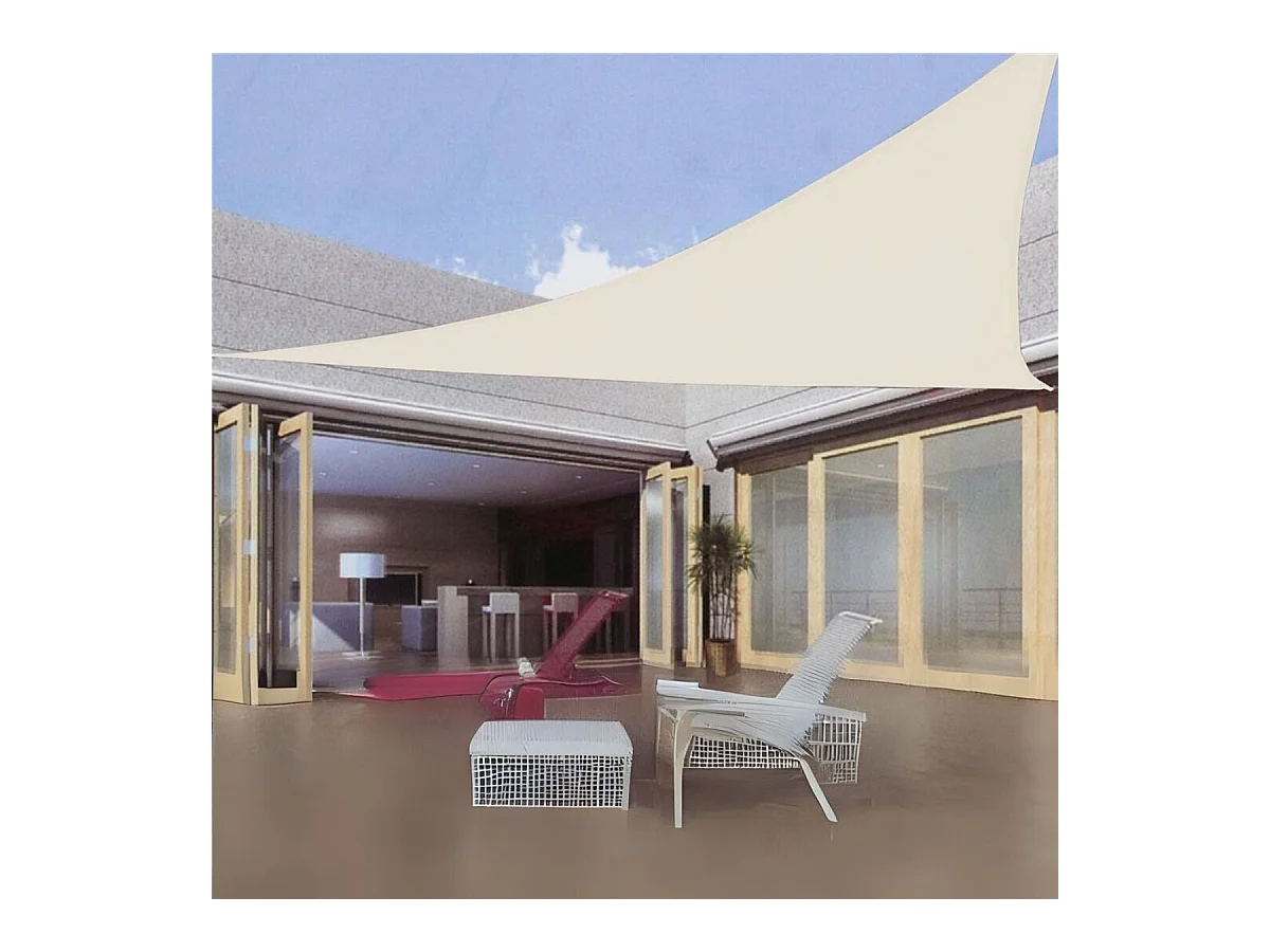 Toldo vela triangular beige 5x5x5 m