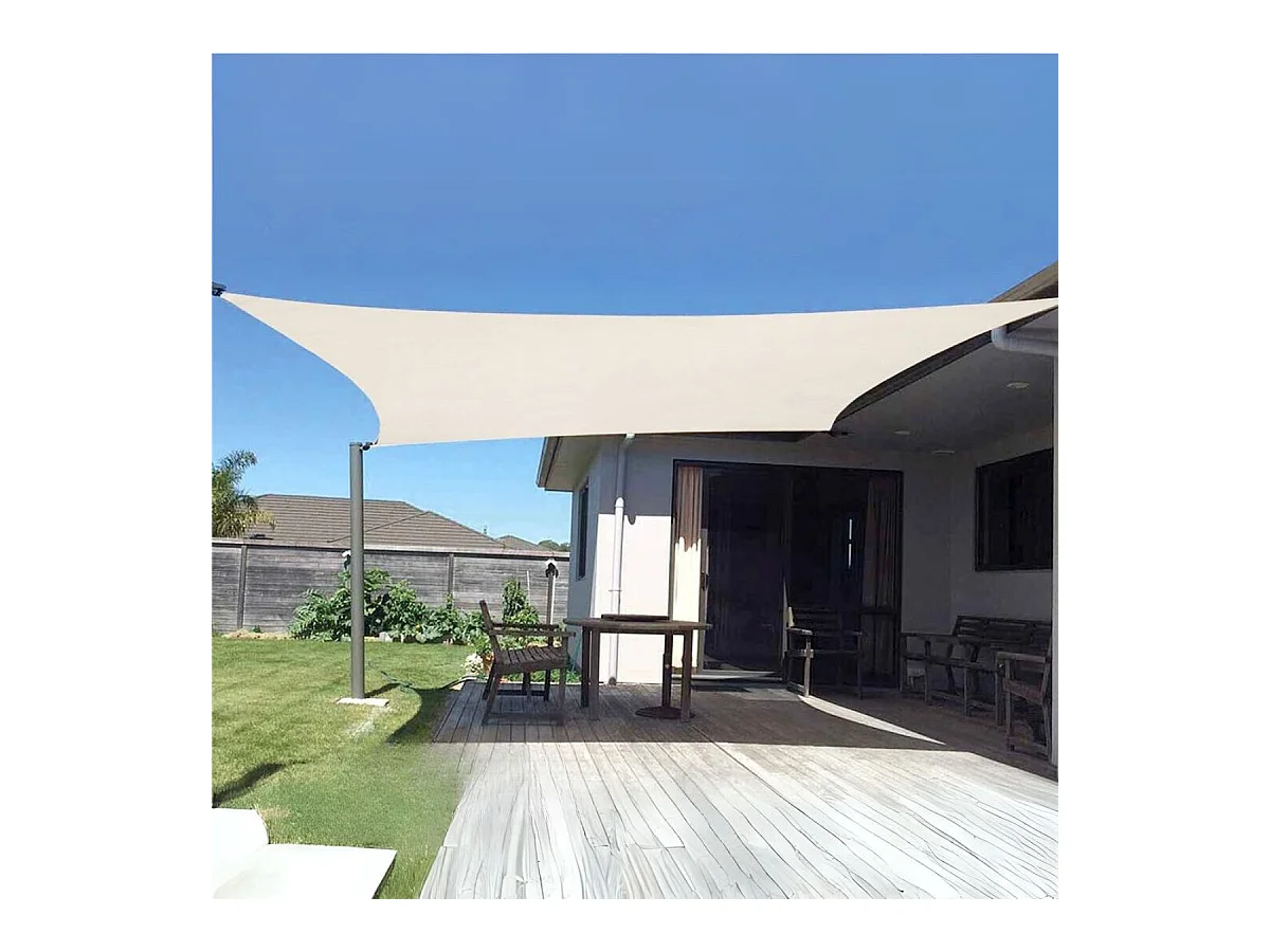 Toldo vela rectangular beige 300x400 cm