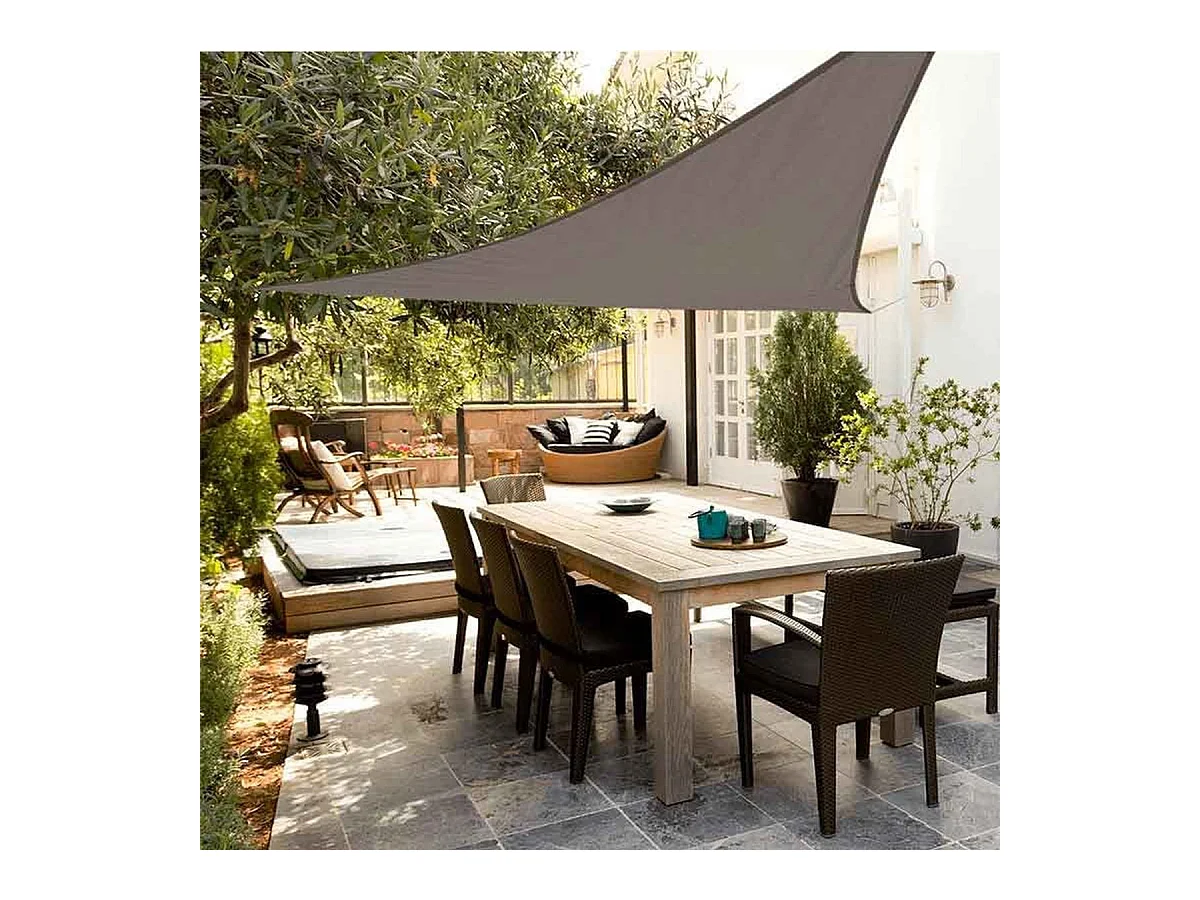 Toldo vela de sombreo Aktive Garden poliéster antracita 5x5x5 m