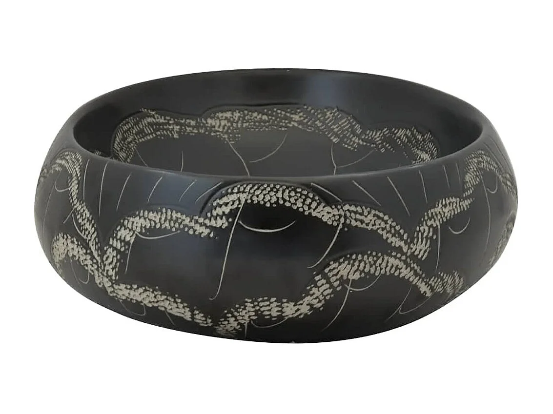 Lavabo de encimera Livha ovalado cerámica negro 15x59x40 cm