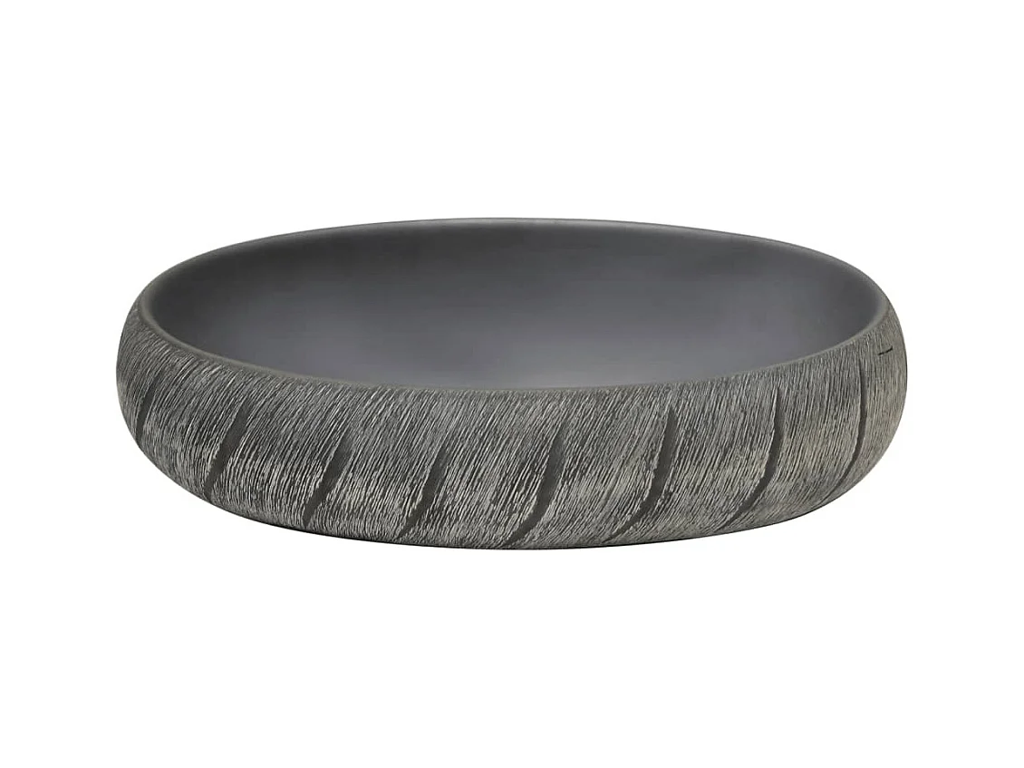 Lavabo de encimera Livha ovalado cerámica negro/gris 15x59x40 cm
