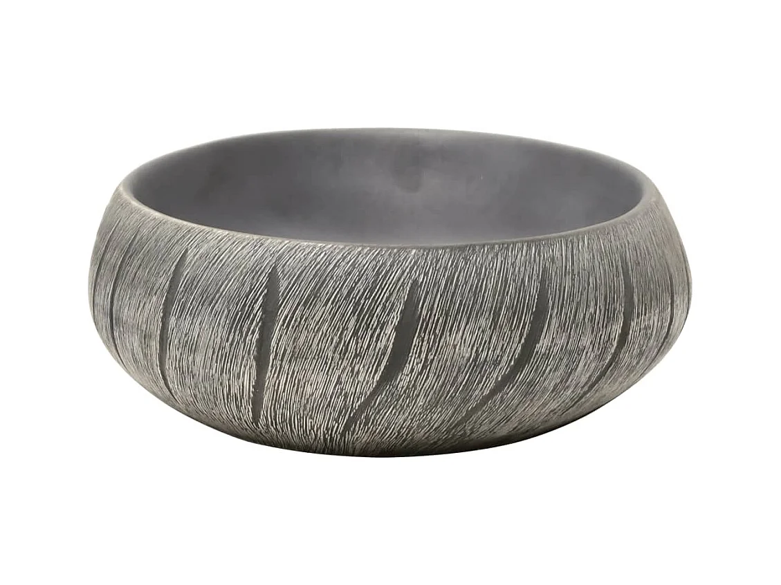 Lavabo de encimera Livha ovalado cerámica negro/gris 15x59x40 cm