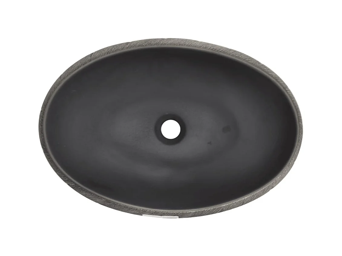 Lavabo de encimera Livha ovalado cerámica negro/gris 15x59x40 cm