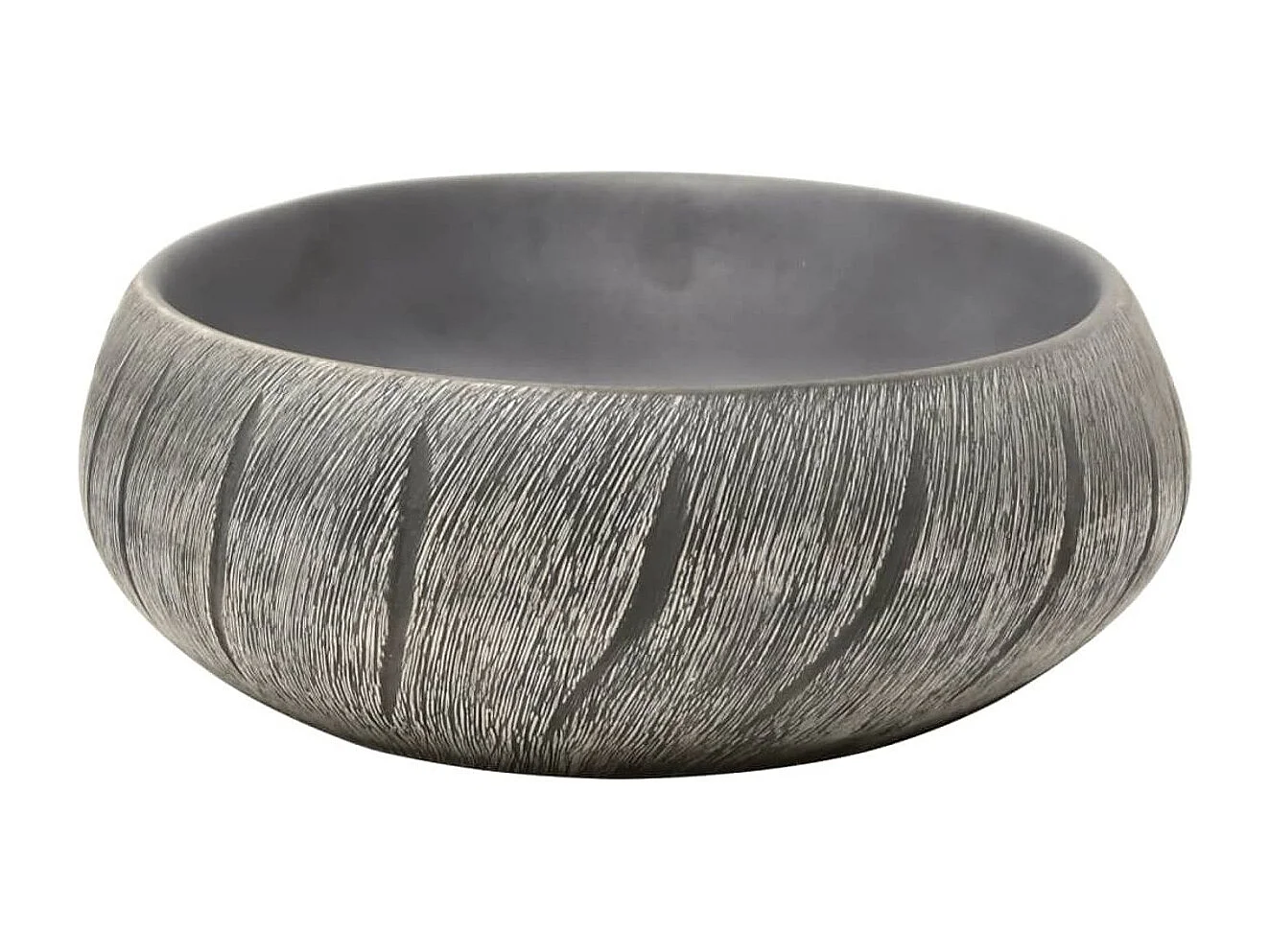 Lavatório de Bancada Oval de Cerâmica Preto e Cinza 59x40x15 cm - Elegância para o Seu Banheiro