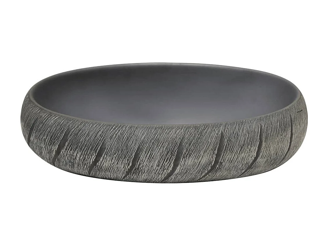 Lavabo de encimera Livha ovalado cerámica negro/gris 15x59x40 cm