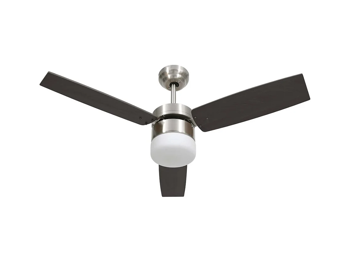 Ventilateur de plafond lampe et télécommande 108cm Marron foncé