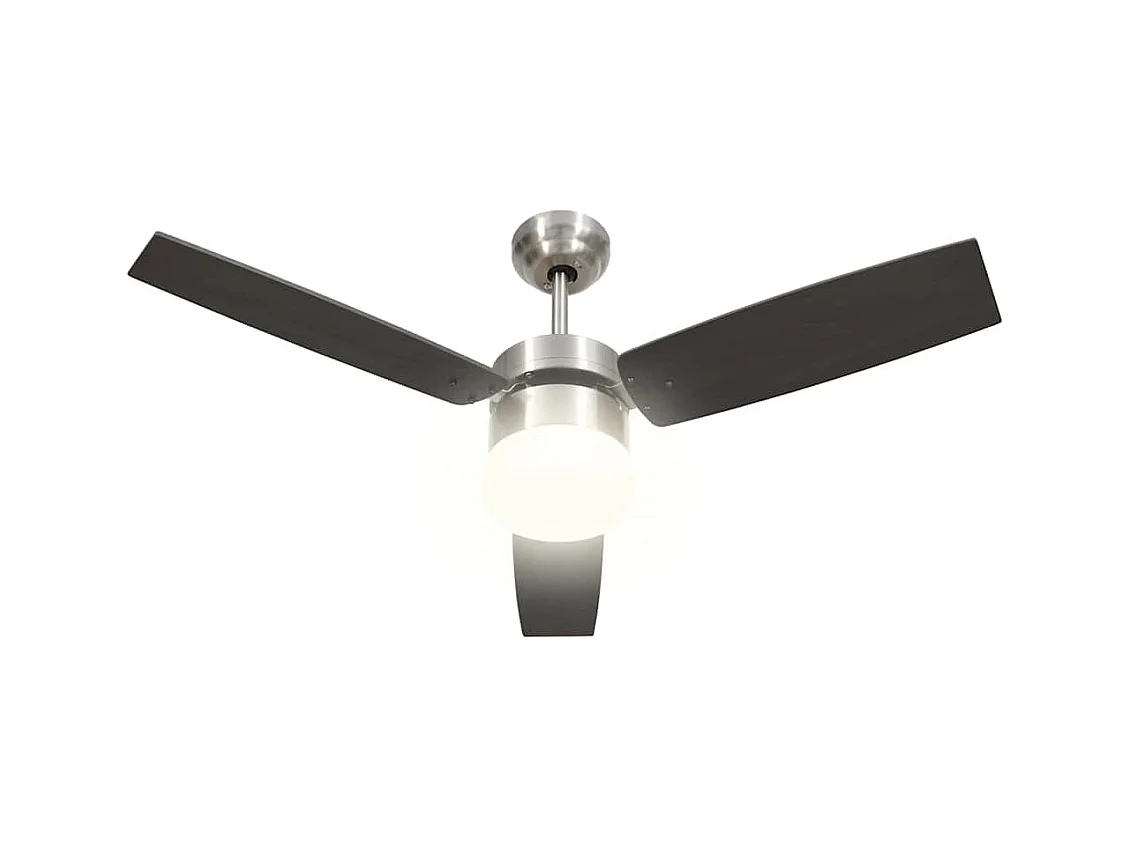 Ventilateur de plafond lampe et télécommande 108cm Marron foncé