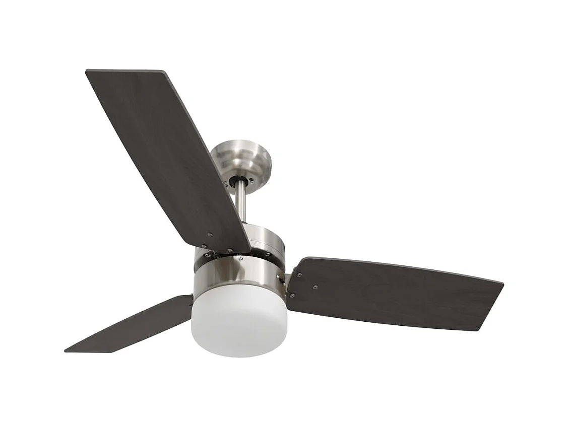 Ventilateur de plafond lampe et télécommande 108cm Marron foncé