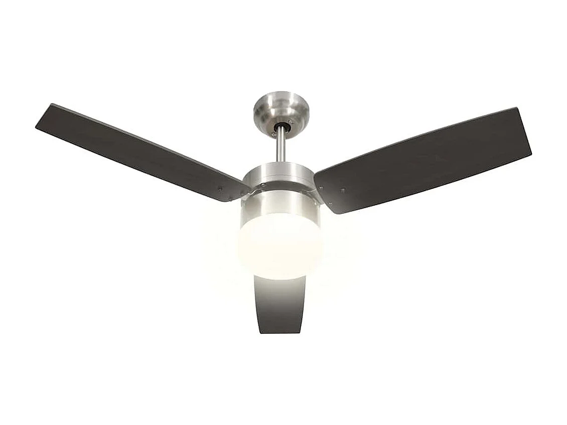 Plafondventilator met lamp afstandsbediening 108 cm donkerbruin