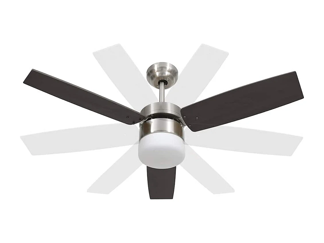 Plafondventilator met lamp afstandsbediening 108 cm donkerbruin