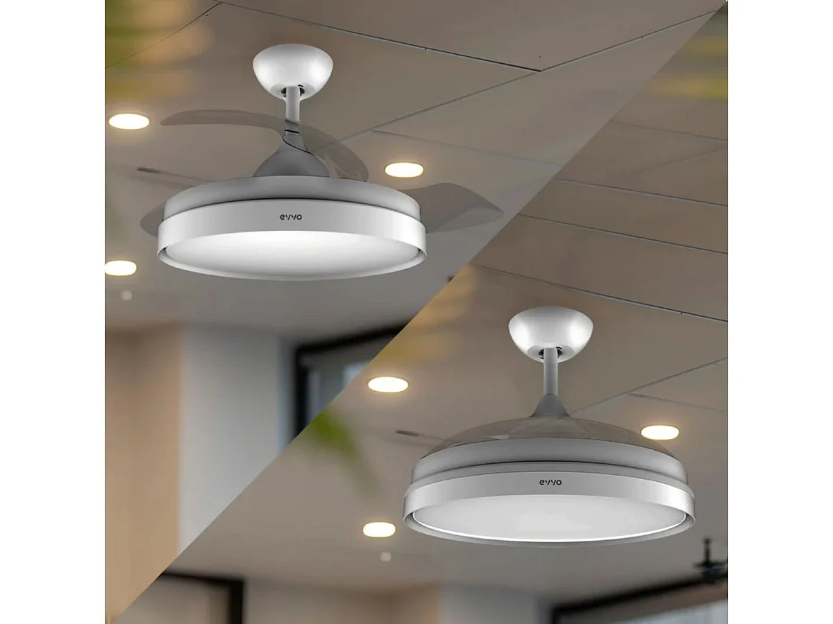 Ventilador de techo Evvo V450 40W 3 aspas retráctiles 6 velocidades blanco Ø107 cm