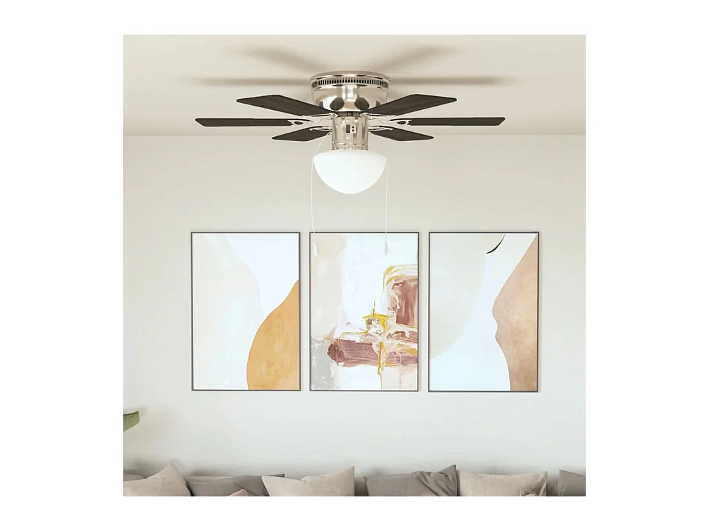 Ventilateur de plafond orné avec lumière 82 cm Marron foncé