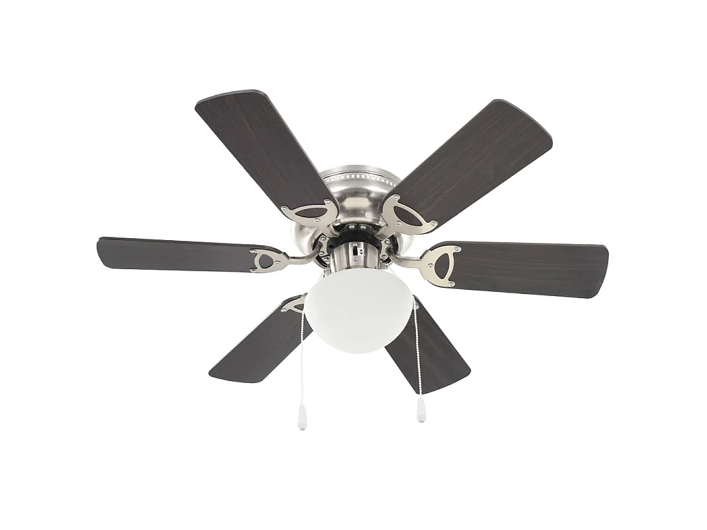 Ventilateur de plafond orné avec lumière 82 cm Marron foncé