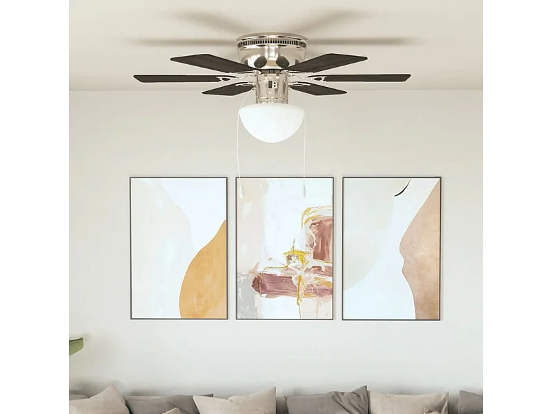 Plafondventilator met lamp 82 cm donkerbruin