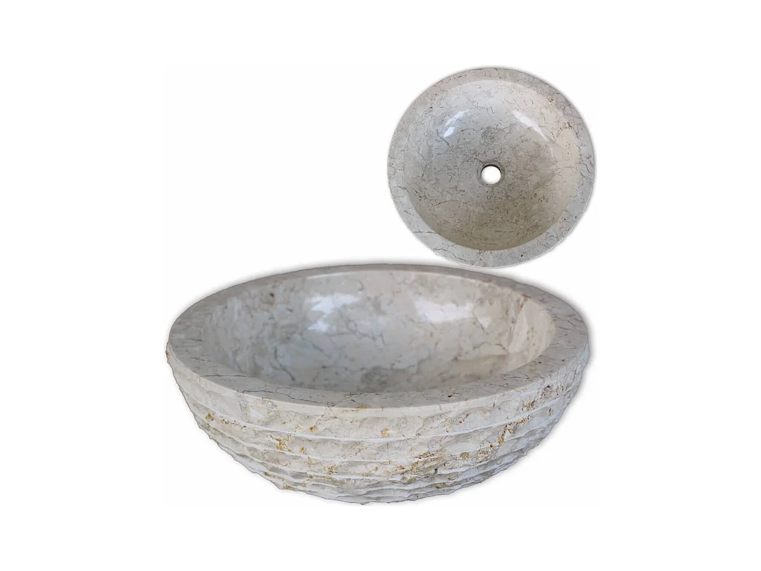 Lavabo Neptuno mármol crema Ø40x15 cm