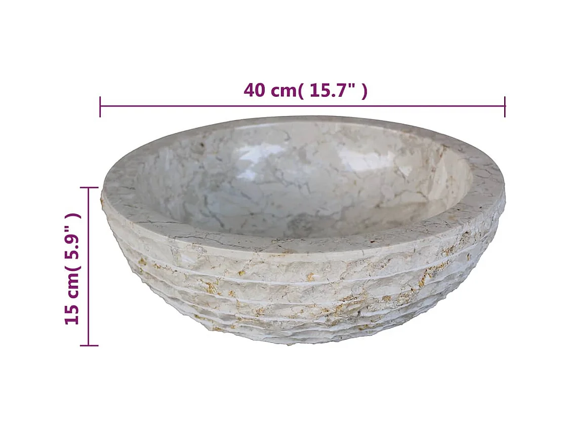 Lavabo Neptuno mármol crema Ø40x15 cm