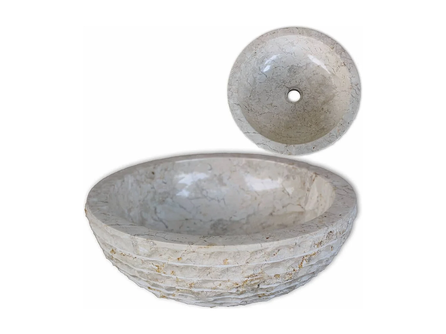 Lavabo Neptuno mármol crema Ø40x15 cm