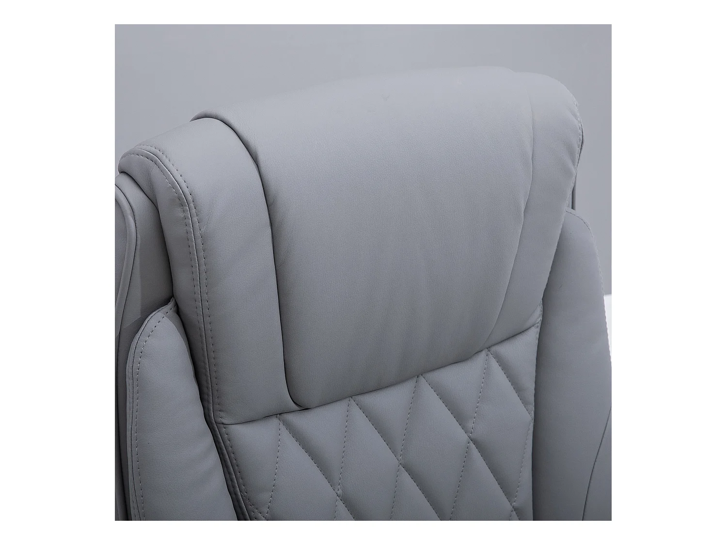 Sedia da ufficio ergonomica e imbottita con ruote grigia